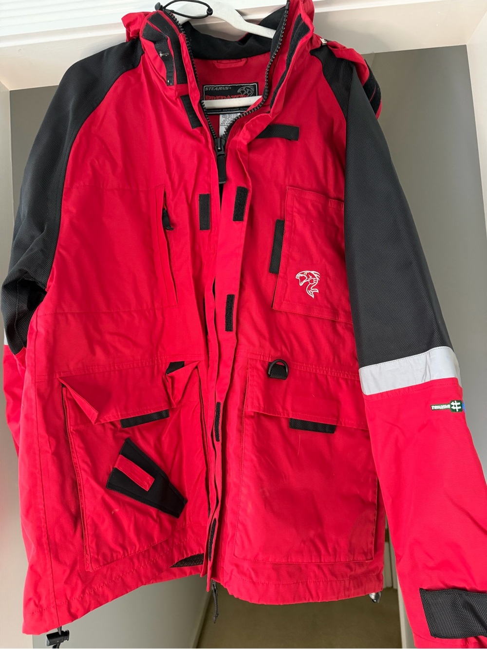 Predator Red Men's Technical Raincoat with Black Accents